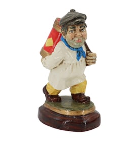 English Painted Ceramic Figure of a Traveler