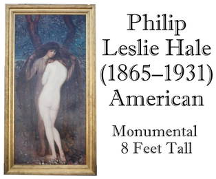 Philip Leslie Hale (1865–1931) American, Monumental 8 Foot Oil on Canvas Figural Painting "Spirit