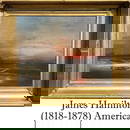 James Hamilton (1818-1878) American, Large Oil on Canvas "New York Harbor" in the Original Frame