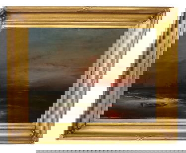 James Hamilton (1818-1878) American, Large Oil on Canvas "New York Harbor" in the Original Frame: James Hamilton (1818-1878) American, Large Oil on Canvas &quot;New York Harbor&quot; in the Original Frame Signed.&nbsp;Signed lower right.&nbsp; Condition as pictured. Overall Size: 33 x 40 1/2 in. S