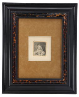 Circle of Rembrandt van Rijn (1606-1669) Dutch, Etching Print "The Card Player": Circle of Rembrandt van Rijn (1606-1669) Dutch, Etching Print "The Card Player." Originally etched in 1641. Etching on Ingres d'Arches off-white laid paper. Signed in the plate left