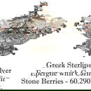Greek Sterling Silver Epergne with Carnelian Stone Berries - 60.290 ozt.