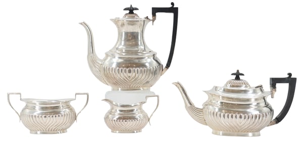 (4) British  Sterling Tea and Coffee Set - 50.9 ozt.