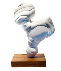 French Gogotte Limestone Concretion on Wooden Base