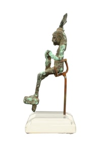 Ancient Egyptian Pharaonic Seated Bronze Figure, Isis Suckling Horus