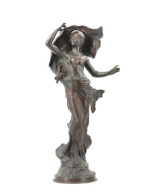 Eugene Marioton (1857–1933) French, Figural Female Bronze Sculpture