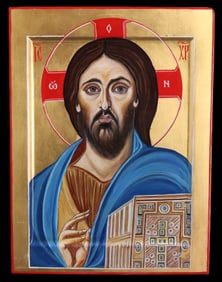 Larsia Seklitova Conteporary Russian Orthodox Icon, "Christ  Pantocrator"