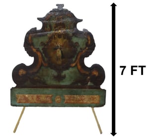 Rare 18th Century Italian Baroque - Rococo Style Headboard With Angelic Centerpiece