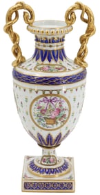 Late 19th Early 20th Century Sevres Style Porcelain and Gilt Bronze Vase Urn