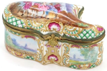 A Fine Antique French Sevres Porcelain and Bronze Jewelry Box