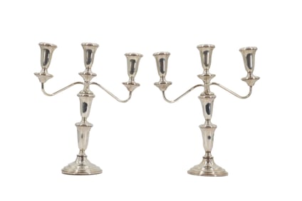(2) Weighted Sterling Candelabras