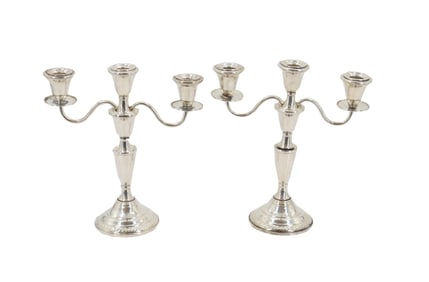 (2) "Princess" Weighted Sterling Candelabras