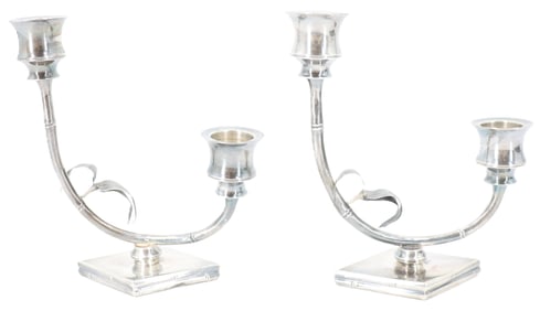 (2) Sterling Silver Candlesticks - Gross 9.525 ozt.