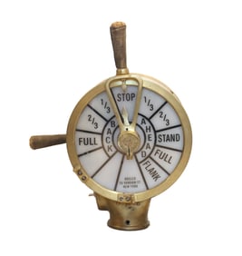 Early 20th Century Brelco (New York) Ship's Engine Telegraph