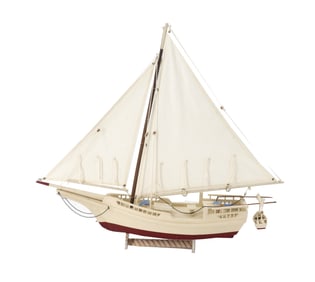 Skipjack Single Mast Cloth Sail Model Ship