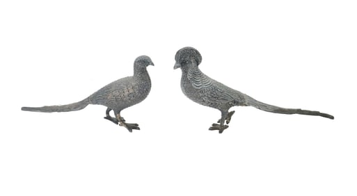(2) Spelter Pheasants