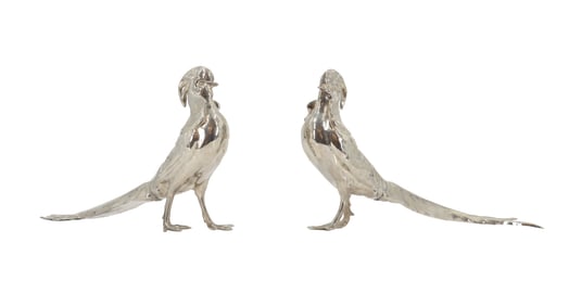 (2) Matching Spelter Pheasants