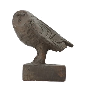 Austin Productions Bronzed Ceramic Owl Sculpture