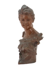 Georges Van der Straeten (1856–1928) Belgium, Bronze Bust of a Noblewoman