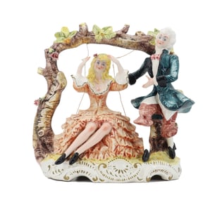 Italian Capodimonte Porcelain Figure, "Courting Couple"