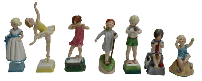 (7) Royal Worchester "Monday's Child" Figural Set