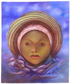 Ambroise Domeck (20th Century) Haitian Portrait of a Young Woman