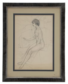 Ismael Smith Marí (1886–1972) Spain, Pencil Sketch Nude
