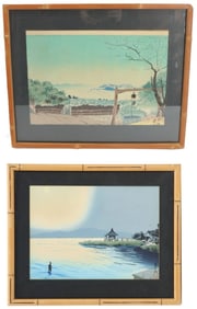 (2) Tomikichiro Tokuriki (1902 – 2000) Japanese, Woodblock Landscapes