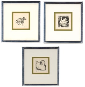 (3) Christine McGinnis (1937–2019) American, Signed Animal Etchings