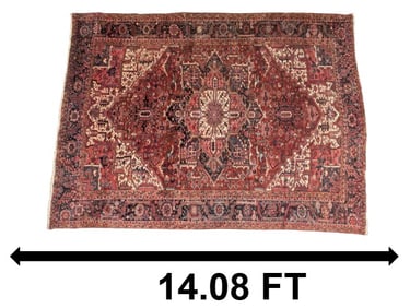 Incredible Vintage Persian Heriz Wool Rug