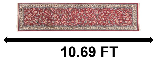 Extremely Long Persian Tabriz Floral Pattern Silk Runner