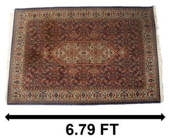 Persian Kashan Wool Rug Power Loomed in Egypt