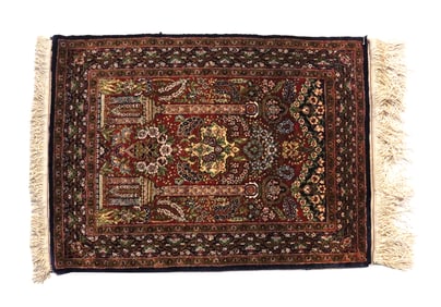 Persian Kashan Wool Prayer Rug with Garden Design