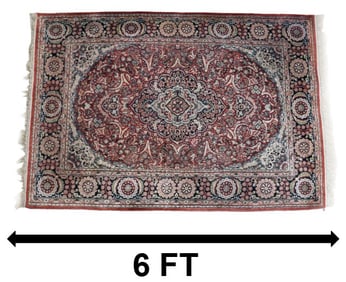 Long Vintage Kashan Silk Persian Rug