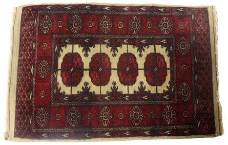 Vintage Pakistani Felpa Bokhara Wool Rug