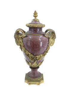 Large French Louis XVI Style Ormolu - Mounted Porphyry Vase: Large French Louis XVI Style Ormolu - Mounted Porphyry Vase.&nbsp;Condition as pictured. &nbsp; Size:&nbsp;12 1/2 x 9 x 18 1/2 in.