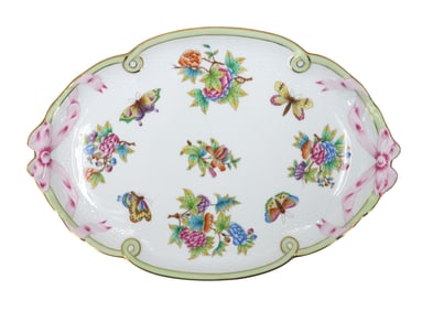 Hungarian Herend Queen Victoria Ribbon Tray