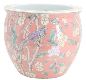 Chinese Painted Porcelain Jardiniere or Fish Bowl