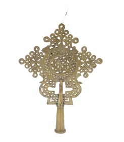 Antique Ethiopian Brass Processional Coptic Cross