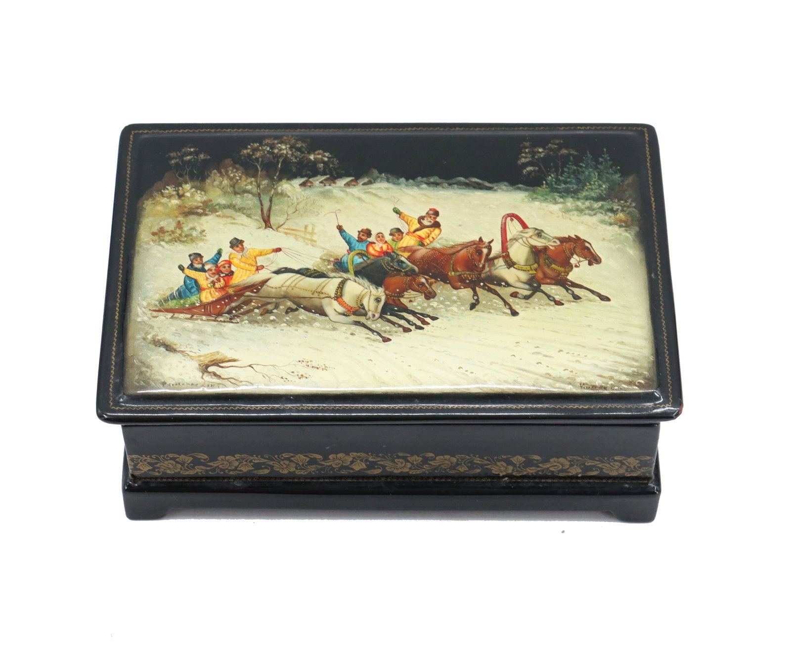 Vintage Russian Possibly Fedoskino School Lacquer Box (1 of 15)