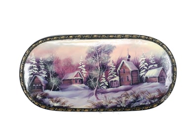 Vintage Russian Possibly Fedoskino School Lacquer Box