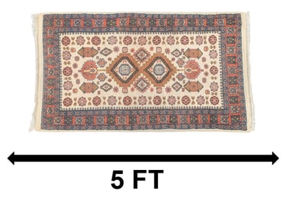 Long Central Asian Nomadic Kazak Wool Rug