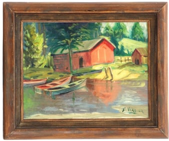 E. Verdier (20th Century) American, Impressionist Oil on Canvas Painting