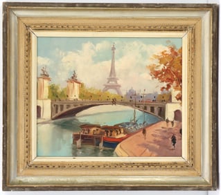 French School Mid Century Paris Oil Painting