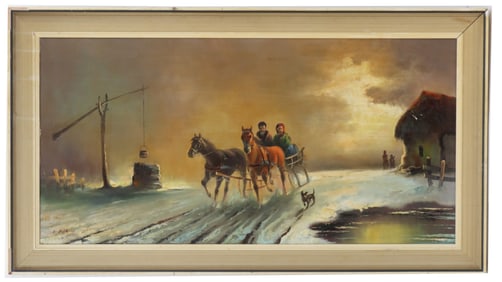 Corrado Pila (1901–1999) Italian, Oil on Canvas Winter Landscape