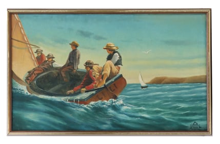Winslow Homer (\1836 – 1910) American, Nautical Lithograph Print "The Flirt"