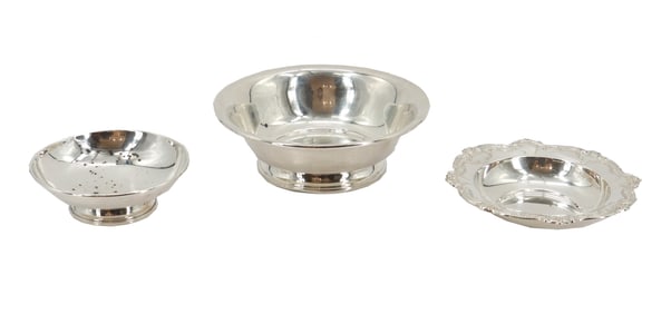 (3) Preisner Weighted Sterling Silver Bowls - Gross 8.065 ozt.