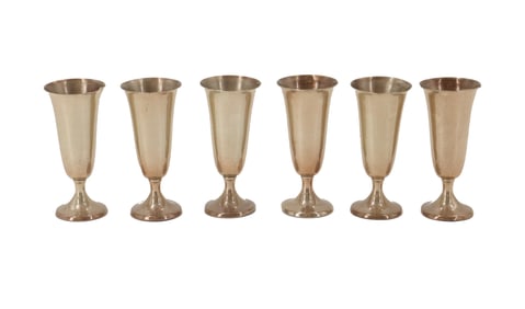 (6) Gorham Sterling Silver Fluted Cordial Cups