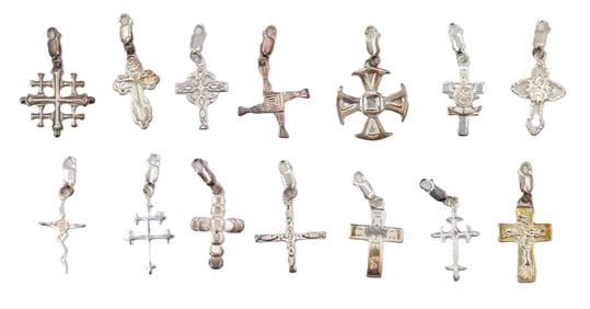 (14) Marked 925 Silver Crosses - Gross 1.175 ozt.