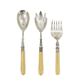(3) English Sterling Silver Flatware with Bone Handles